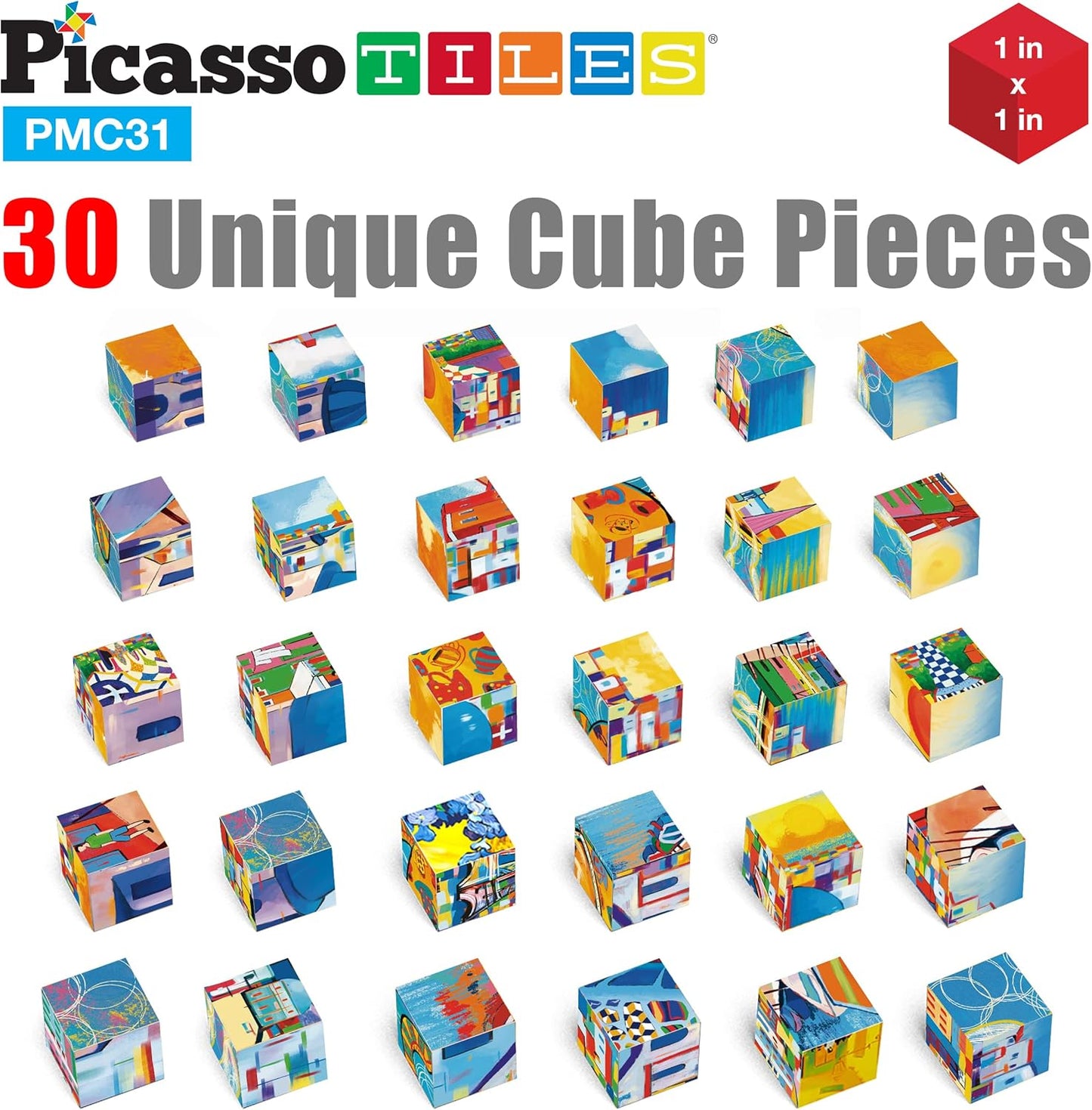 PicassoTiles Magnetic Cube Puzzle 7-in-1 Dinosaur Theme Pattern Magnet Mix Match Building Cubes Toy Set Kids Ages 3 & Up Preschool Children Promote Problem Solving Skills PMC10