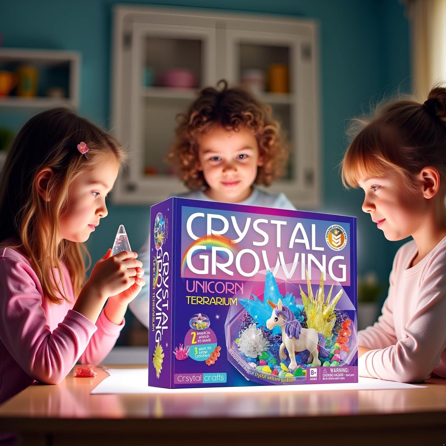 Crystal Growing Kit for Kids-Unicorn Terrarium Kit, Science Kits for Kids Age 6-8, Toys for Boys Age 8-12, Great Gifts Idea for 9 Year Old Girls, STEM Projects