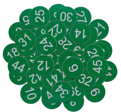 StayMax Plastic Number Tags Engraved Numbered Tags Without Hole (1-50, Black)