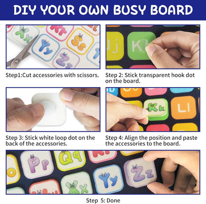 LearnToy Montessori Busy Board for Boys 3 4 5 Year, Sensory Toys for Toddlers 3-6, Ideal for Travel and Preschool - ABCs, 123s, Shapes, Colors, Animals, Weather, Birthday Gifts