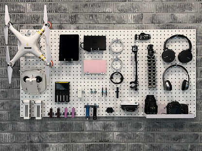 Triton Products Heavy Duty Poly Pegboards - Set of 2 DuraBoard Wall Panels, Each 22" x 18" x 1/4" with 1/4" Holes for Home, Office, Garage, Storage and Organization (White)