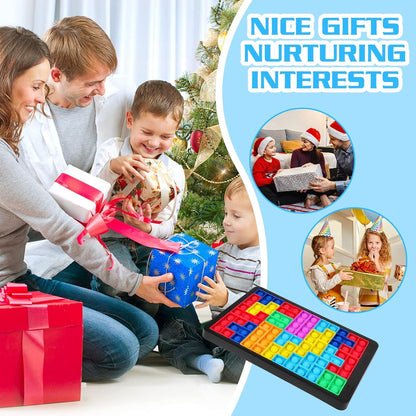 Ainiv Pop Puzzle Popper Fidget Game, Push Pop Brain Teasers Toy, Silicone Jigsaw Building Blocks Game Board, Educational Learning Puzzle and Intelligence Toys for Anxiety & Stress Relief