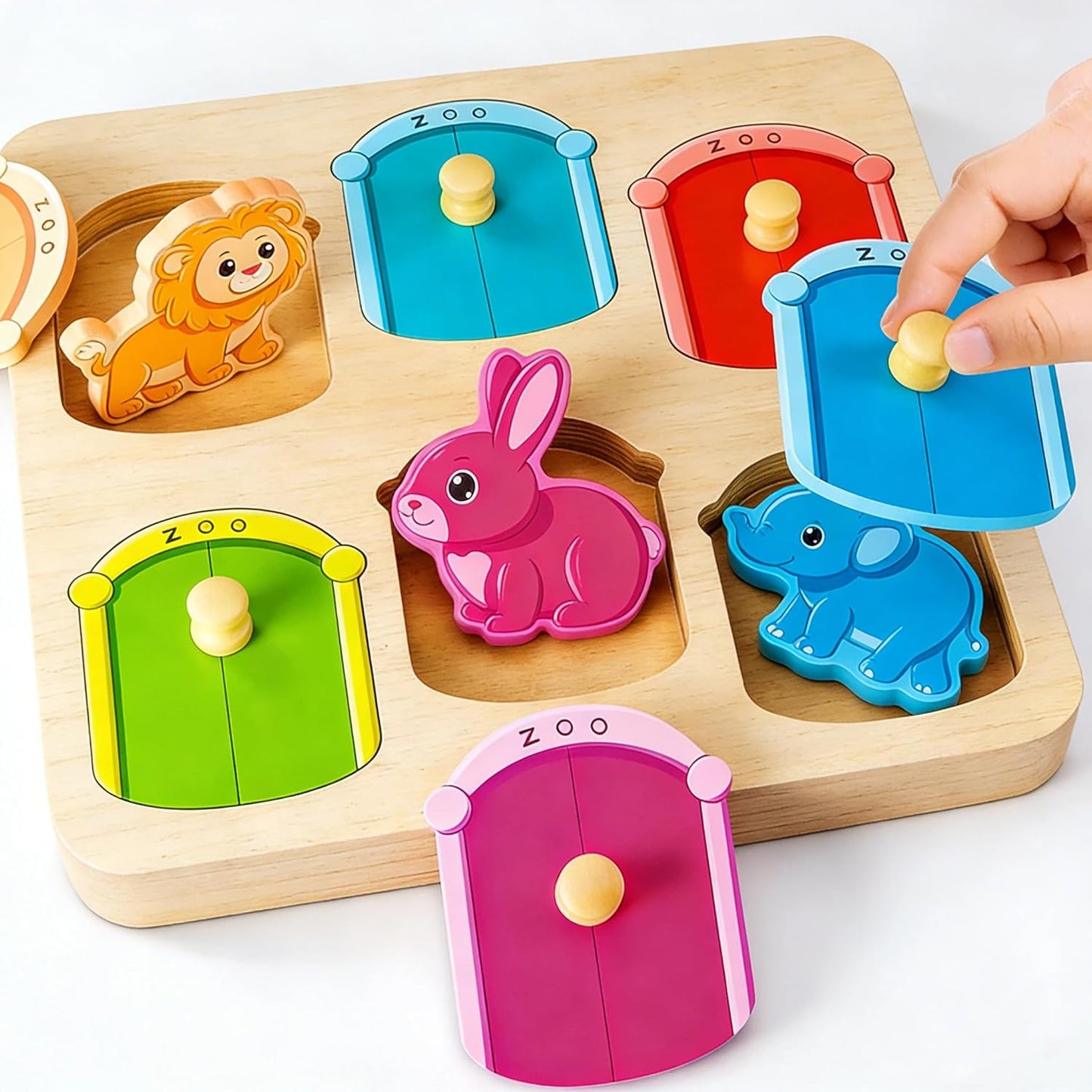 Wooden Puzzles for Toddlers 1-3 : Farm Animal Peg Puzzles, Preschool Learning Activities, Toddler Toys Age 1-2, Montessori Toys for 1 2 Year Old Boy Girl Christmas Birthday Gift