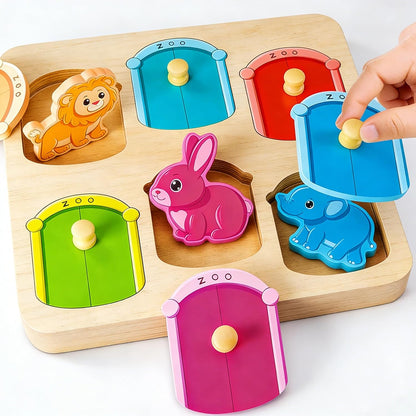 Wooden Puzzles for Toddlers 1-3 : Farm Animal Peg Puzzles, Preschool Learning Activities, Toddler Toys Age 1-2, Montessori Toys for 1 2 Year Old Boy Girl Christmas Birthday Gift