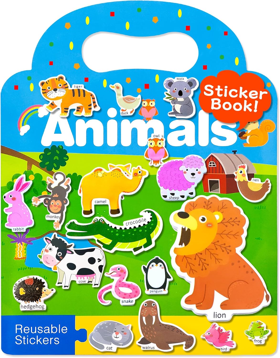 Benresive Reusable Sticker Book for Toddlers, Stickers for Kids, Travel Toys for Arts & Crafts Activities, Birthday Gift for Boys & Girls, Animals Dinosaurs Insects Themes