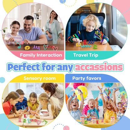Sensory Toys Fidget Sticks for Kids: 8 Pack Creative Silicone Fidget Sticks - Sensory Toys for Autism ADHD Stress Relief - Quiet Desk Fidgets for Classroom Prizes - Calm Down Travel Airplane Toys