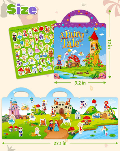 Benresive Reusable Sticker Books for Toddlers, Fun Travel Stickers for Kids, Toddler Sticker Book, Crafts Activities for Toddlers, 3 and Up Birthady Gifts - Vehicle