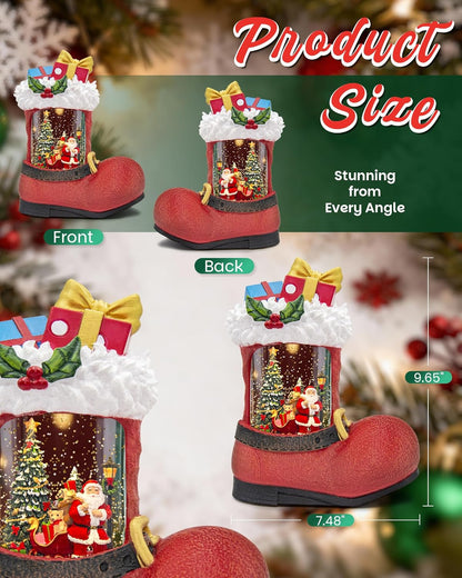 Extra Large Christmas Snow Globes Christmas Lantern, 12.99" Musical Snow Globe with 8 Songs, Santa Snowglobe for Kids Adults, 6H Timer Dual Power, Lighted Christmas Decorations Indoor Gifts