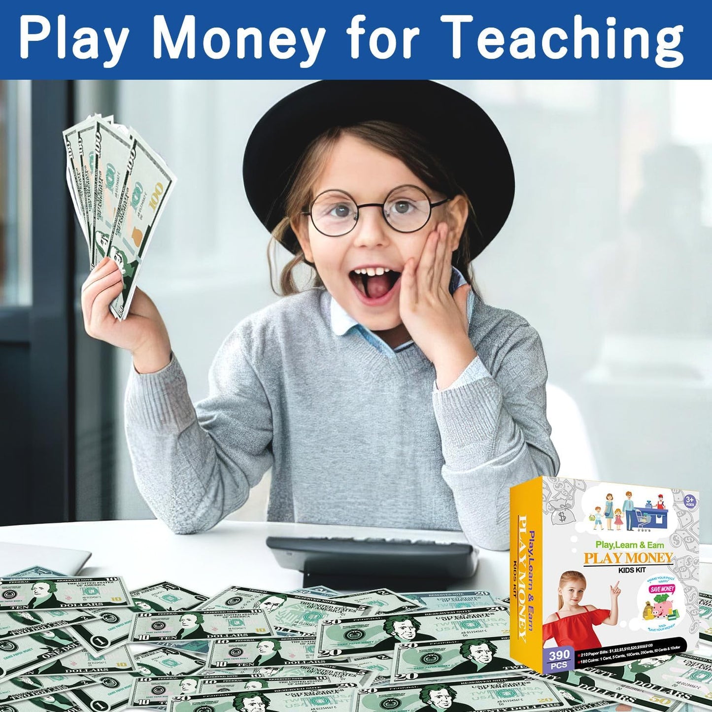 390 Pcs Play Kids Set, Number Learning Play for Kids teachingToys, Ages 3 and Up Kid Education Develop Early Math Skills, Birthday Gift Preschool Games for Boys & Girls