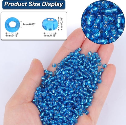 10100 Pcs Size 11/0 Glass Seed Beads, 2 mm Dark Green Small Mini Spacer Loose Pony Beads for Jewelry Making and DIY Crafts - Colors B