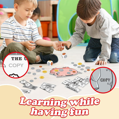 Kasfalci Money Activity Set for Kids for Learning, Pretend Play, Math Manipulatives,Teaching,Counting,Learning & Education Toys for Kindergartner Classroom & Homeschool,Math Games for Toddler, Teacher