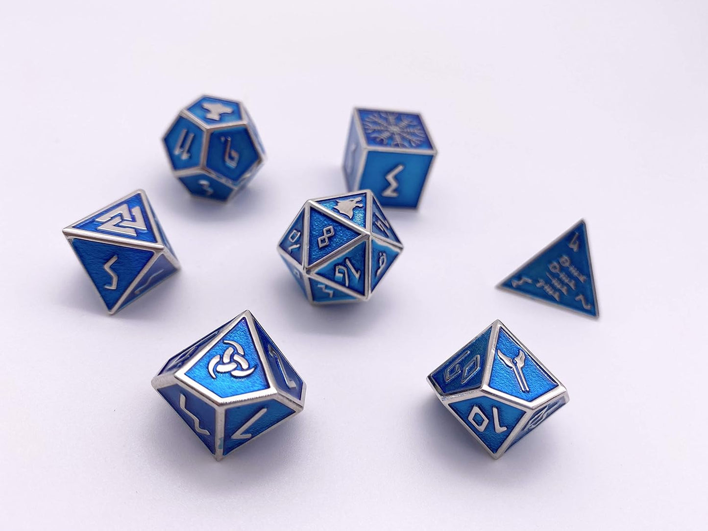 Norse Foundry Set of 7 Banshee Wail Norse Series Full Metal Polyhedral Dice RPG Math Games DND Pathfinder