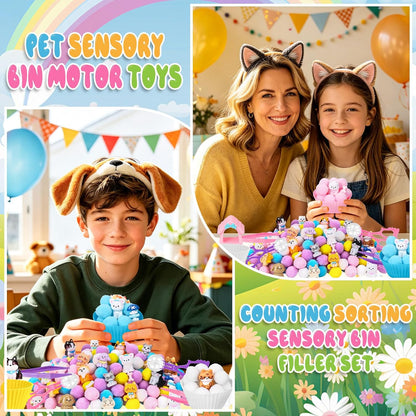307 Pcs St. Patrick's Day Sensory Bin Filler Shamrock Fine Motor Sensory Bin Items Includes Pom Poms Irish Shamrock St. Patrick's Hat Resin Animals for Counting Sorting Training