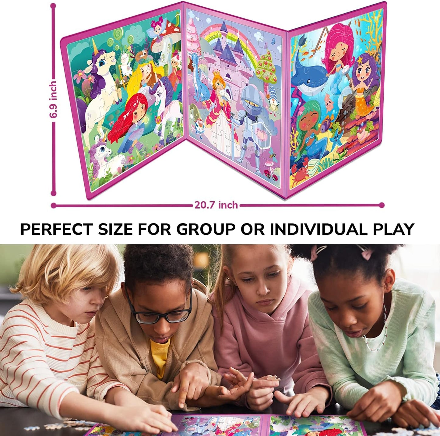 QUOKKA Magnetic Puzzles for Kids Ages 4-6 – Magnetic Fractions Learning Set for Kids 6-12 – Math Games for Homeschooling, Classrooms & Travel – 110 Magnets, 12 Task Pages, Marker – Toddler Travel Toys