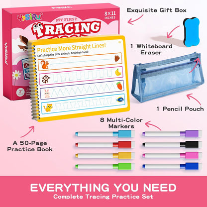 Preschool Learning Activities, Tracing Books for Kids Ages 3+, Toddler Handwriting Practice, Letter Tracing for Kids, Preschool Kindergarten Workbooks 3+, Learning Books for 3+ Years Old