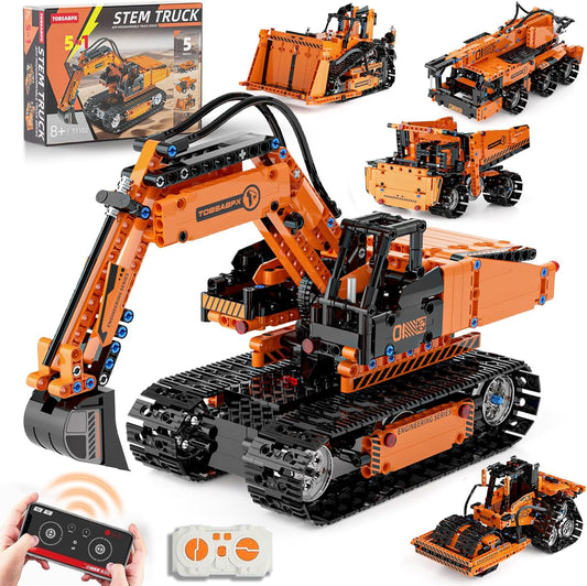 STEM Building Toys for Kids 6-14, 5in1 STEM Robot Building Kit for Kid, Remote & APP Controlled Tank Bulldozer Robot Building Blocks Set Birthday Xmas Gifts Ideas for Boys Girls (689PCS)