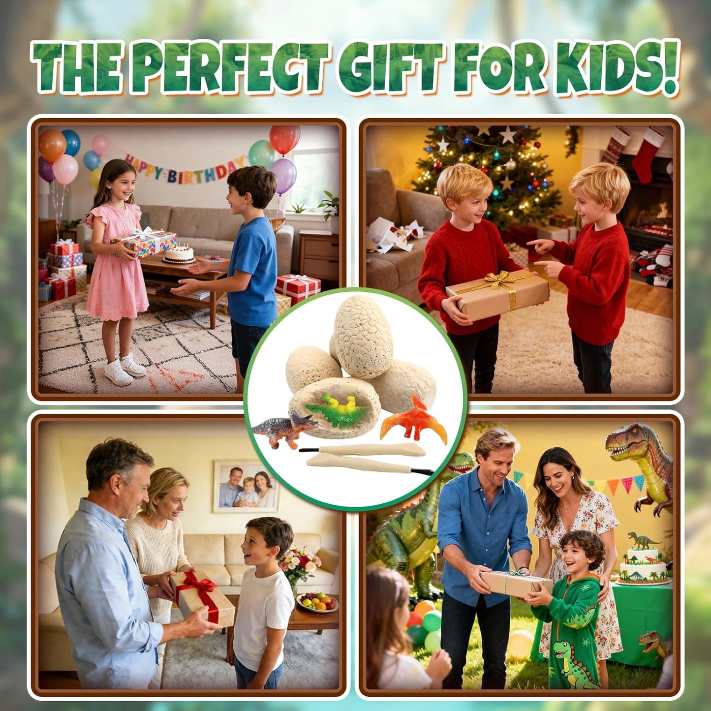 Easter Dino Eggs Dig Kit - 12 Colorful Dinosaur Easter Eggs with Dinosaur Figures, 12 Dig Tools for Easter Egg Hunt, Easter Basket Stuffers & Easter Toys and Games (Colorful)