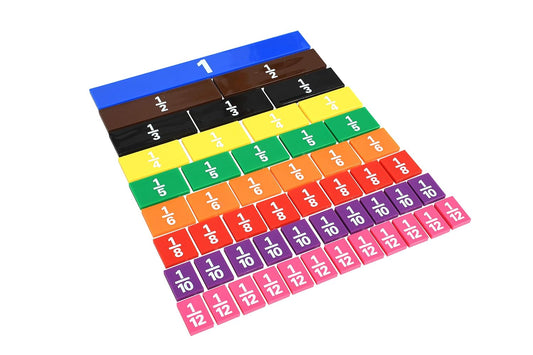 Learning Advantage Fraction/Decimal Tiles | Set of 51 | Double-Sided Rainbow Tiles | Early Math Manipulative | Teach Fractions, Decimals and Equivalents