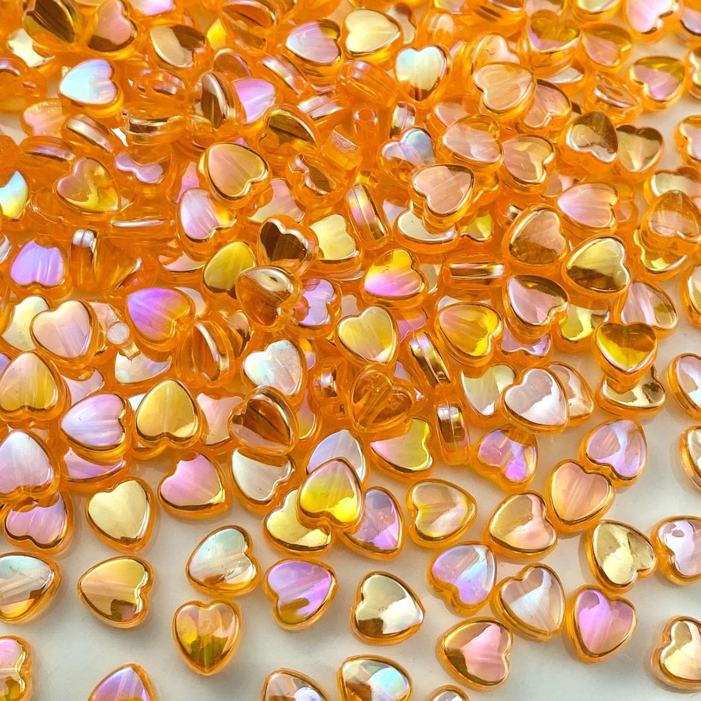 400 PCS Acrylic Heart Shape Beads AB Colors Heart Pony Spacer Beads for Jewelry Making DIY Bracelet Earring Necklace Key Chains(Deep Pink)