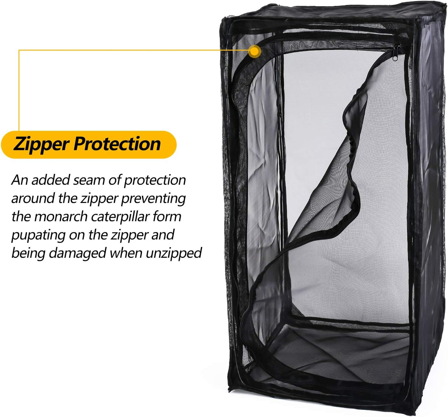 30" Heavy Duty Monarch Butterfly Habitat, Outdoor Collapsible Insect Mesh Cage Terrarium Pop-up with Zipper Protection