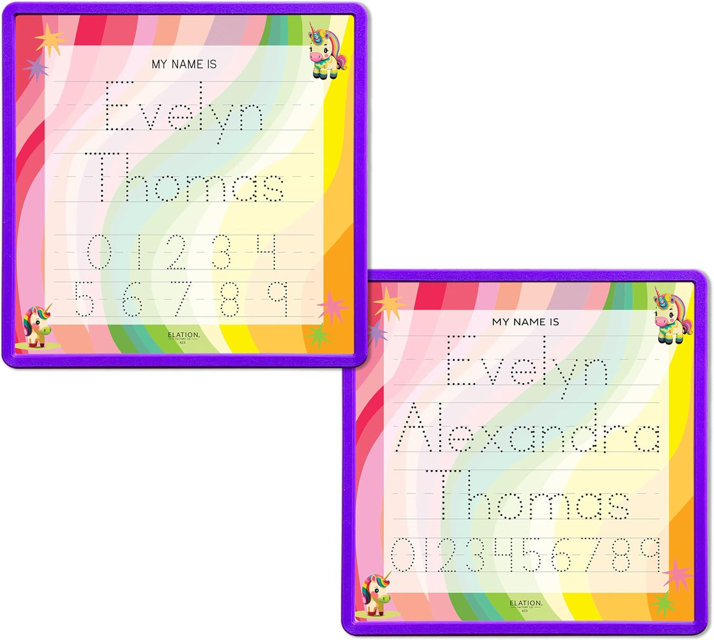 Kid's Name Tracing Board | Dry Erase Letter Tracing | Reusable Name Alphabet Tracing| Number Tracing | Personalized | Baby Unicorn Theme