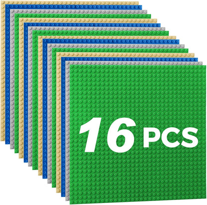 Classic Baseplates Building Plates-10" x 10" Building Boards,100% Compatible with All Major Brands and Activity Table, Creative Platforms Mats for Toy Bricks (Sand, 8 Pack)