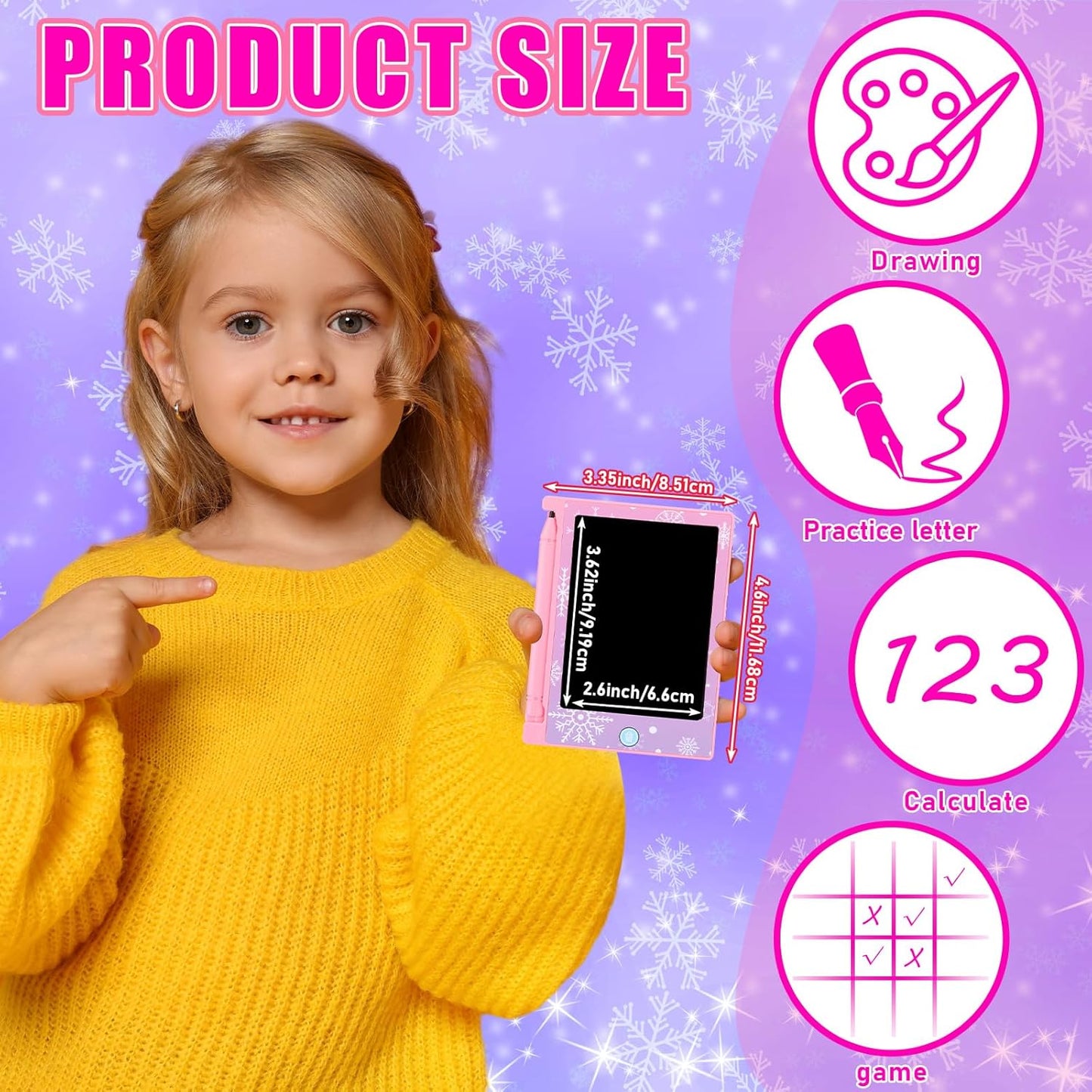 Nezyo 24 Pack Toy Inspires Party Favors Supplies, LCD Writing Tablet for Kids, 4.6'' Mini Board Drawing Tablet, Cartoon Goodie Bags Stuffers Birthday Toddler Boy Student Gifts