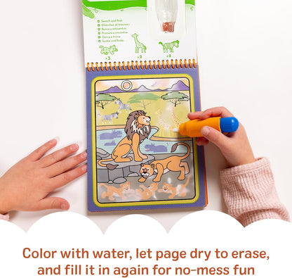 Melissa & Doug On The Go Water Wow! Mess Free Coloring Book, Reusable Water-Reveal Activity Pad, Dinosaurs, Travel Toys, Party Favors, for Toddlers & Kids Ages 3+