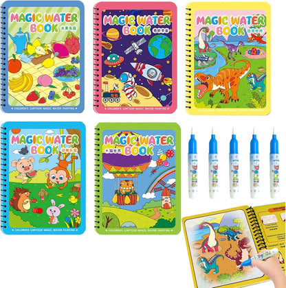 NYXTOB 8pcs Magic Water Book, Magic Water Painting Book, Paint with Water Books for Toddlers 1-3, 8 Painting Themes