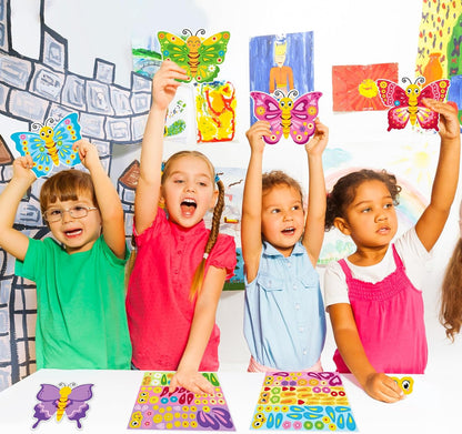 Hedeey 36 Packs Spring Butterflies Craft Kits for Kids,Make Your Own Butterfly Paper Craft Set, Spring DIY Art Craft Kits for School Home Game Activities (Butterfly 36)