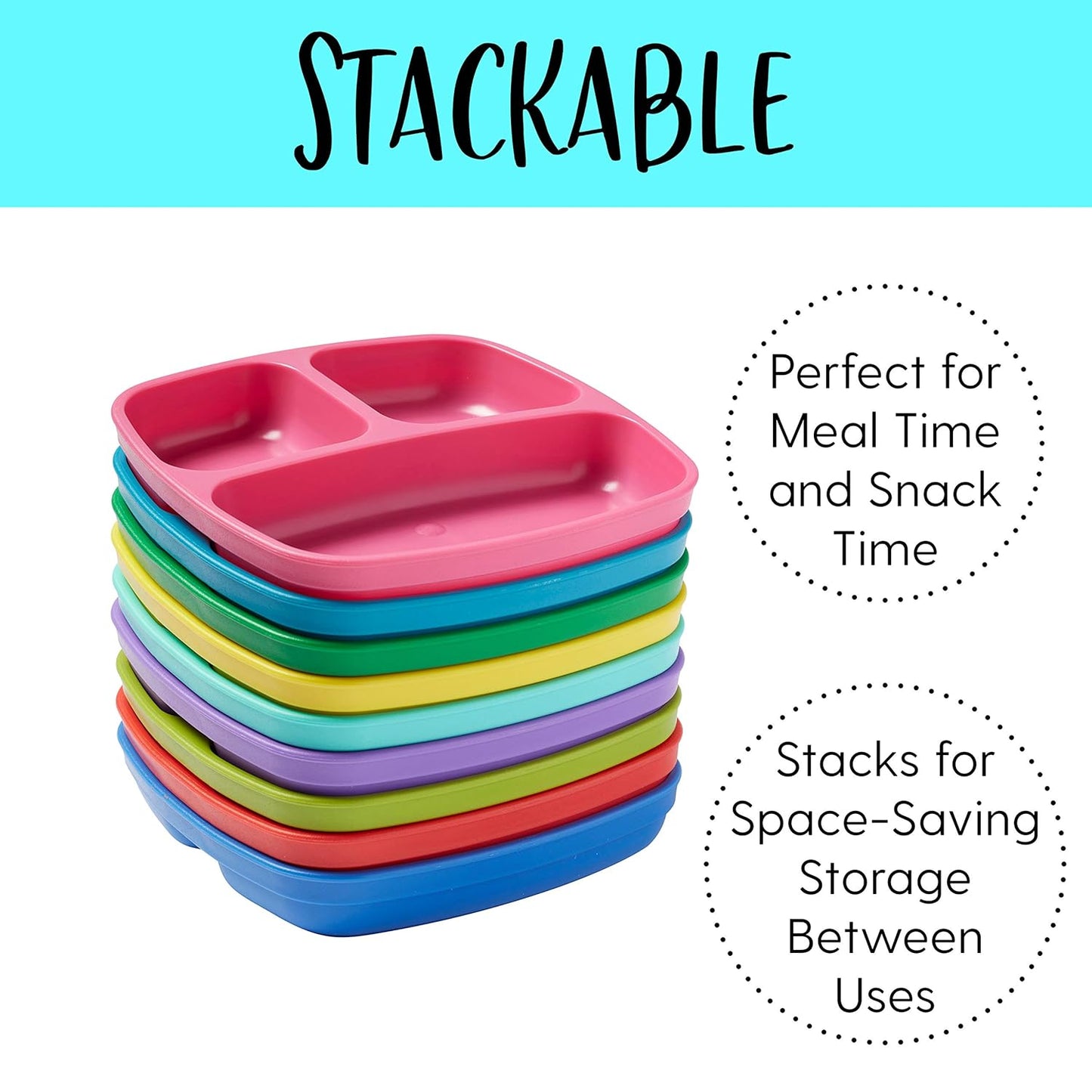 ECR4Kids My First Meal Pal Drinking Cups, Kids Plastic Tableware, Stackable And Dishwasher Safe, Stackable Tumblers For Baby, Toddler And Child Feeding, 3-Pack - Tropical