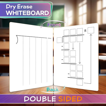 Dry Erase Multiplication & Division Board 9"x12" Double Sided Practice Whiteboard with 2x1 & 2x2 Digit Multiplication for Home, School, Classroom, Kids, Students Math Manipulatives Lapboard