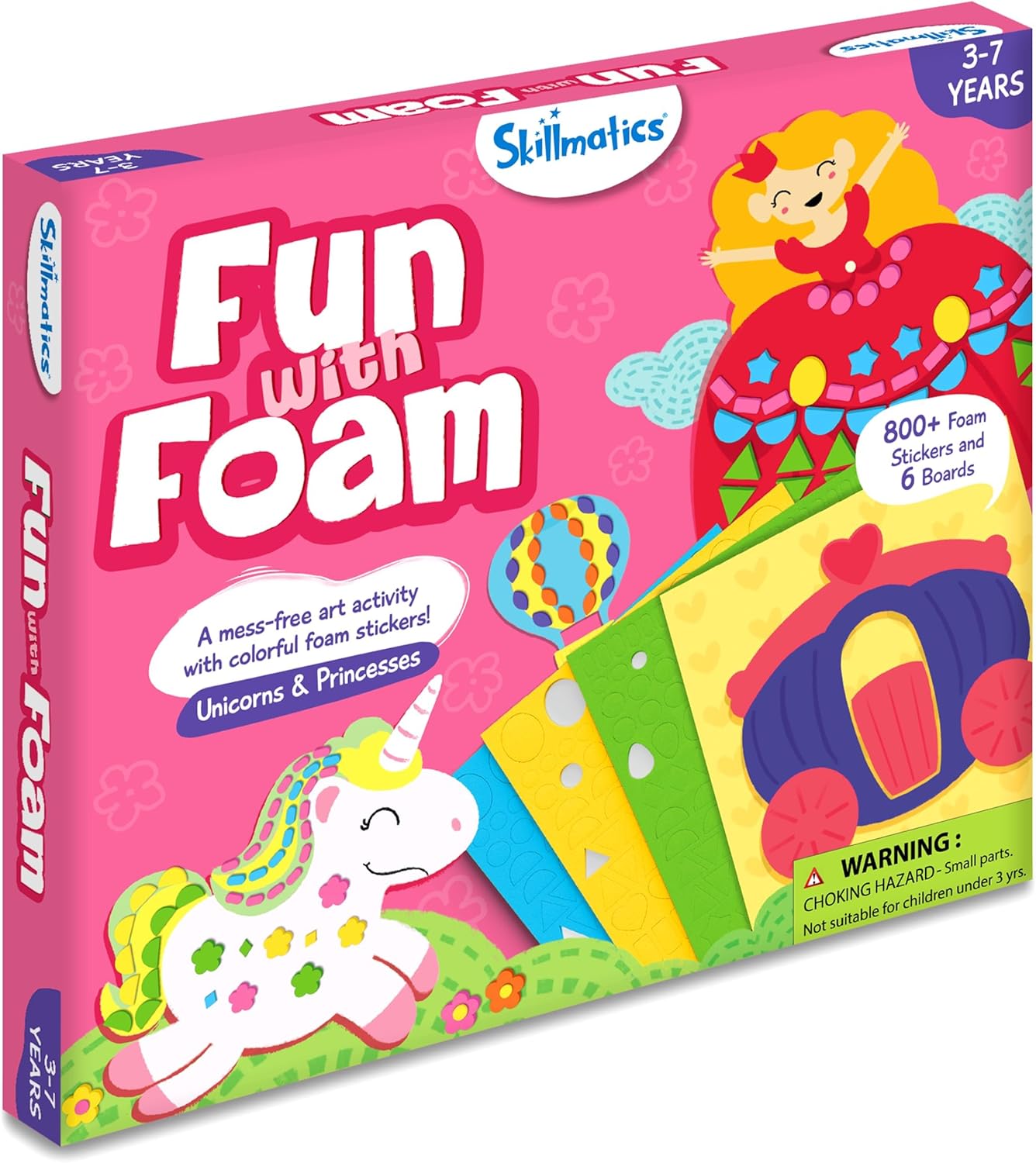 Skillmatics Foam Sticker Art Activity - Animals, Mess-Free Fun for Kids, 800+ 3D Foam Stickers, DIY Felt Craft Kits, Gifts for Boys & Girls Ages 3, 4, 5, 6, 7
