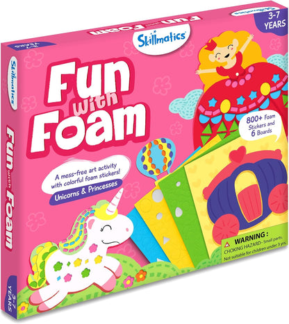 Skillmatics Foam Sticker Art Activity - Animals, Mess-Free Fun for Kids, 800+ 3D Foam Stickers, DIY Felt Craft Kits, Gifts for Boys & Girls Ages 3, 4, 5, 6, 7