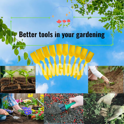 10Pcs NINGDAN Mini Shovel,Plastic Mini Gardening Shovel Spoons Soil Scoops,Cultivation Digging Transplanting Tools for Succulents Potted Flowers,Milk Powder/Coffee Beans Scoops (5 Colors)