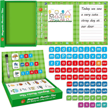 Aizweb Phonics Magnetic Letters Tiles,Phonics Games Hooked on Phonics,Learn to Read Spelling Phonemic Awareness Speech Therapy Manipulative Preschool Pre k Classroom Materials