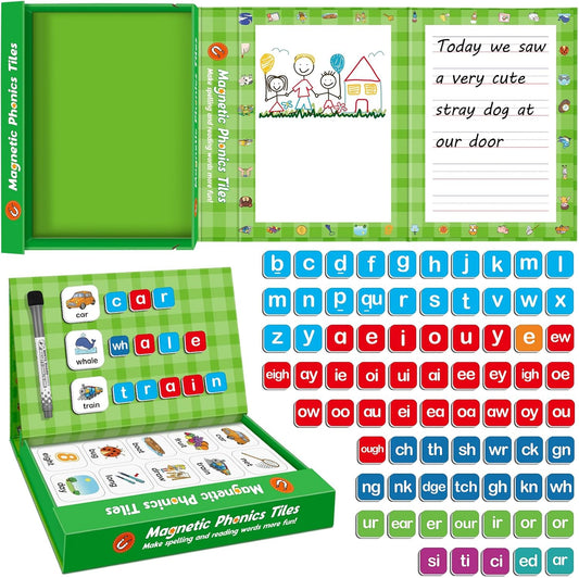 Aizweb Phonics Magnetic Letters Tiles,Phonics Games Hooked on Phonics,Learn to Read Spelling Phonemic Awareness Speech Therapy Manipulative Preschool Pre k Classroom Materials