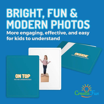 299 Vocabulary Builder Flash Cards, Educational Photo Cards for Home, Speech Therapy Materials, ESL Teaching Materials Includes Emotions, Matching Go Togethers, Nouns, Opposites, Prepositions, Verbs