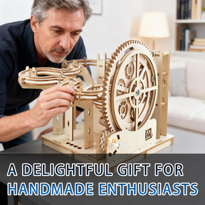 3D Wooden Puzzles for Adults - Space Station Mechanical Model Kit with Lights & Music, 511PCS Adult Wooden Puzzles, DIY Building Toy for Teen & Adults, Miniature House Kit for Birthday Father's Day