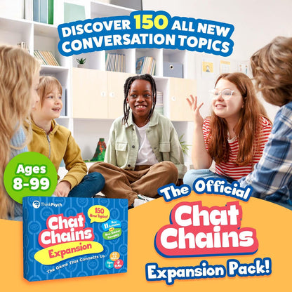 ThinkPsych Chat Chains - The Game That Connects Us | Social Skills Games | Therapy Games for Teens and Kids | Ages 8-99 | Therapy Conversation Cards | 15 Mins Playtime
