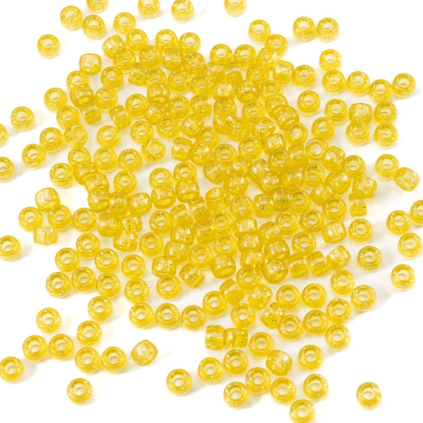 Gxueshan 1000 Pcs Acrylic Black Pony Beads 6x9mm Large Hole Pen Hair Kandi Beads Bulk for Friendship Bracelet Necklace Jewelry Making Earring Braiding Kit