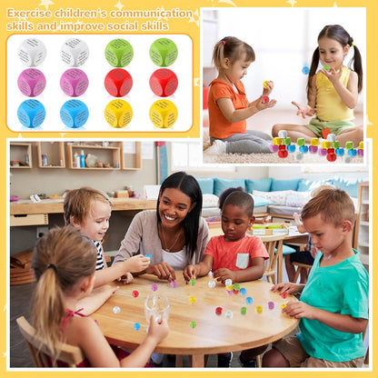 Jenaai 12 Pcs Conversation Ice Breaking Cubes Social Emotional Learning Activities Social Emotional Dice Wood Conversation Cube for Kids Adult Classroom Family Couple (Conversation)