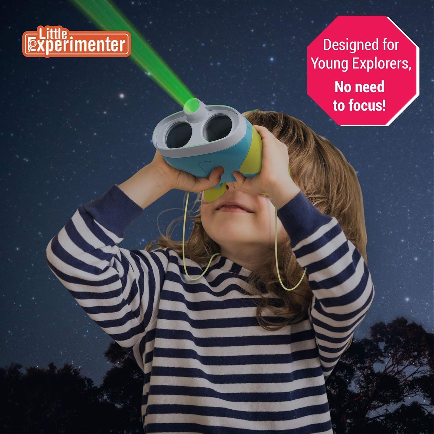 Little Experimenter Night Vision Binoculars for Toddlers & Kids, Flash Light & Face Comfort Rubber, Gifts for Kids, Outdoor Toys, Educational STEM Gifts for Boys & Girls Ages 3 4 5 6 Year Old