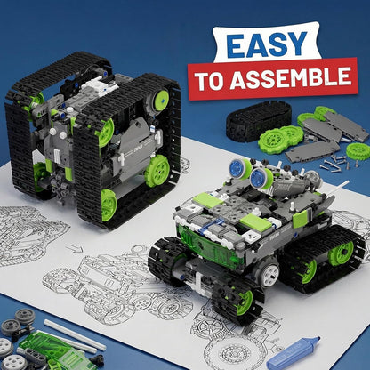 DOLIVE 5 in 1 STEM Robotics Kit, Building Block Set for Kids Ages 8-14, Remote Control and App Controlled Robot/Tank/Transporter/Scout/Engineering Vehicles, Birthday Gift for 8 9 10 11 12+ Years Old