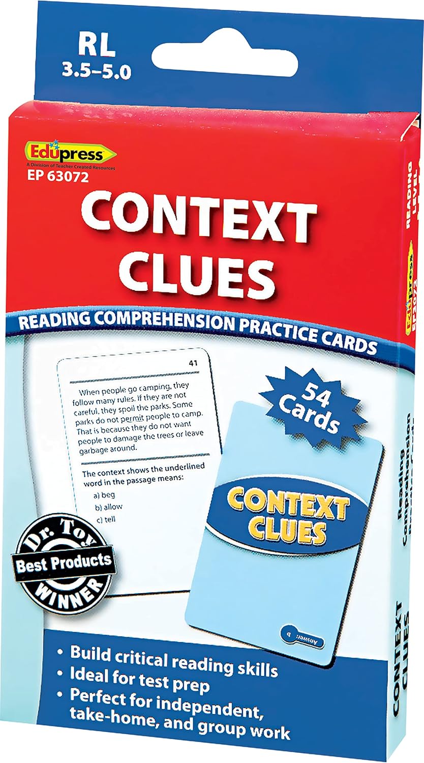 Edupress Reading Comprehension Practice Cards, Informational Text, Red Level (EP63437) Medium
