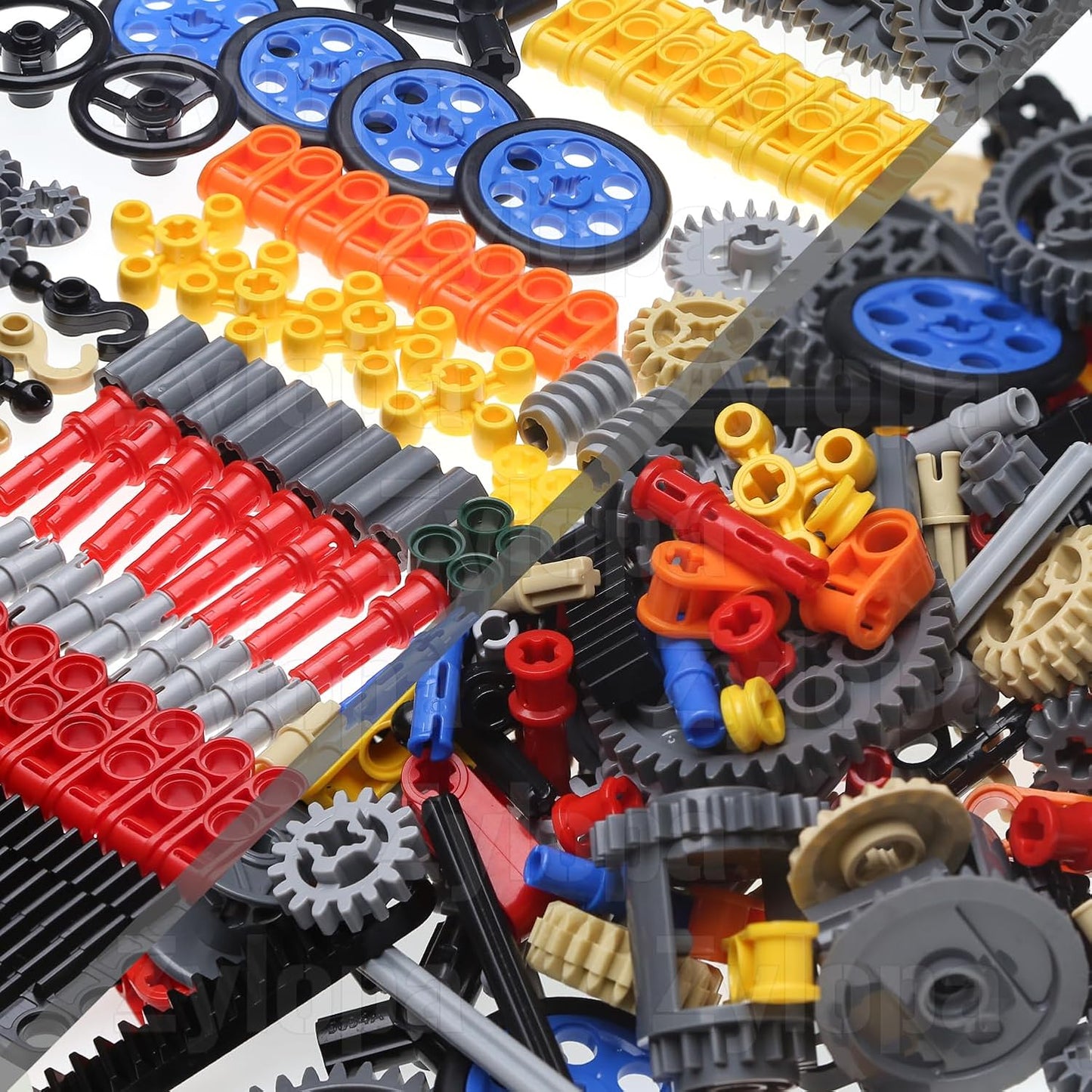 270pcs Technical-Gear Set Technic-Parts Gears-Chain-Links-Pins Axles-Differential Compatible with Major Brands Pieces(RandomColor)