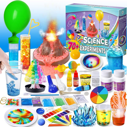 UNGLINGA 50+ Science Lab Experiments Kit for Kids, STEM Activities Educational Scientist Toys Gifts for Boys Girls Chemistry Set, Gemstone, Volcano Eruption
