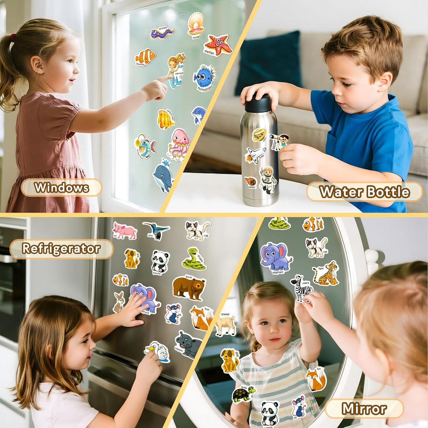 Reusable Sticker Books for Toddlers 1-3, Puffy Stickers Book for Kids Ages 2-4, Toddler Travel Activities Book Toy for Birthday Christmas - Christianity Jesus, Noah's Ark, Fairy Tales(3 Set)