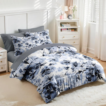 Nesker Comforter Set Twin Size, Science Lab School 5 Pcs Bedding for Kids and Adults, Medical University Chemistry Bed Sheet Sets with Fitted Sheet Pillowcase & Sham