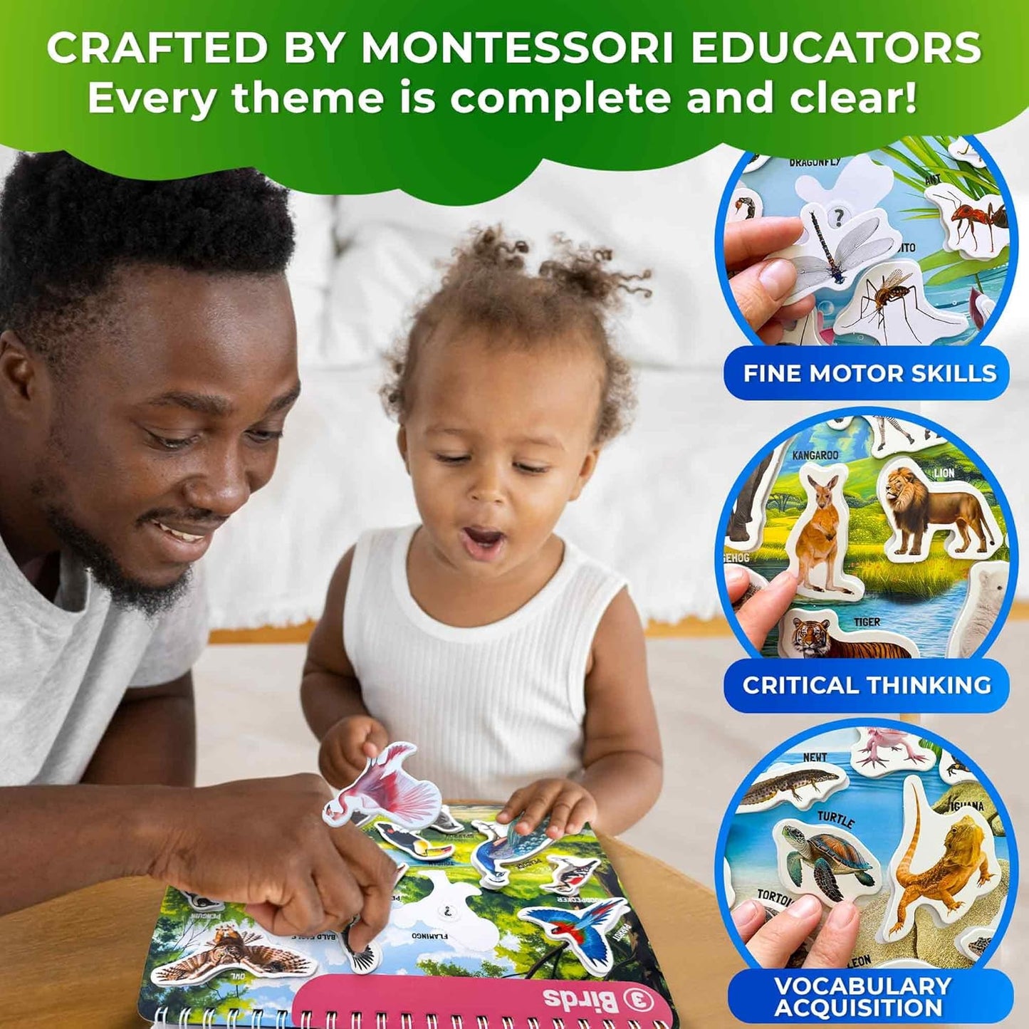 QUOKKA Montessori Busy Book for Toddlers 1-3 - Pre K Kids Learning Activities for Homeschooling - My Preschool Busy Book for Ages 3-5 - 15 Kids Educational Activities 2-4 Years